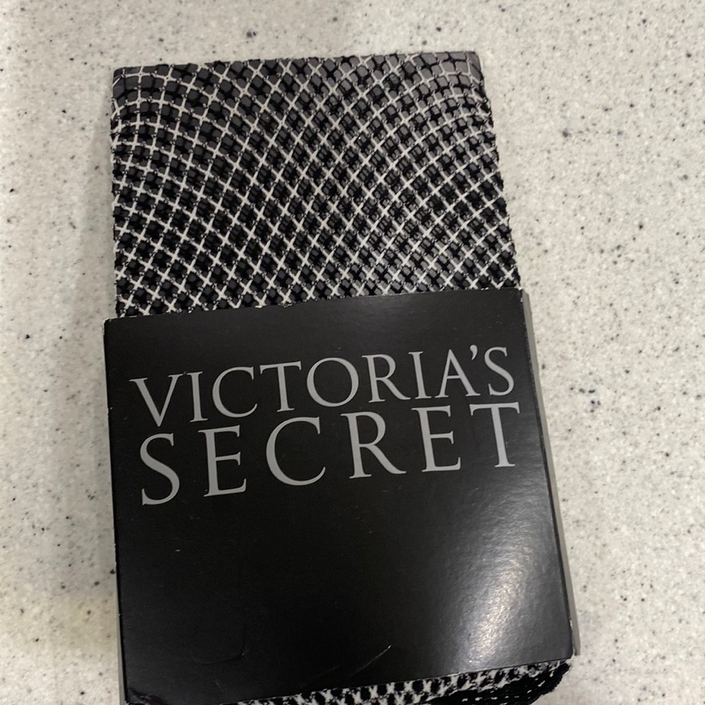NWT Victoria Secret black and white fishnet tights size A